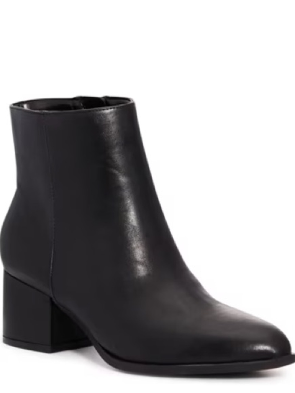 Kelly & Katie Black Leather Block Heel Ankle Boot